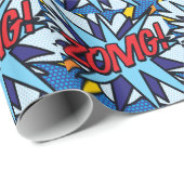 Comic Book Pop Art ZOMG Geschenkpapier (Rolleneckpunkt)