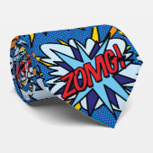 Comic Book Pop Art ZOMG Superhero Krawatte (Gerollt)
