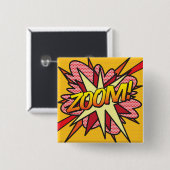 Comic Book Pop Art ZOOM! Button (Vorne & Hinten)