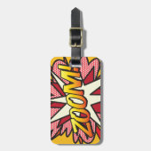 Comic Book Pop Art ZOOM! personalisiert Gepäckanhänger (Vorderseite vertikal)