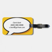 Comic Book Pop Art ZOOM! personalisiert Gepäckanhänger (Rückseite horizontal)