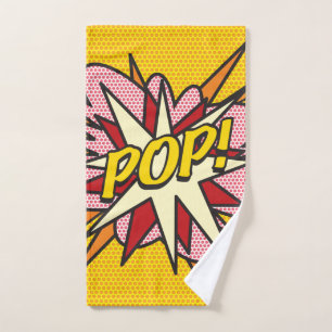 Comic Book POP Moderner Spaß Typografie Trendy Badhandtuch Set