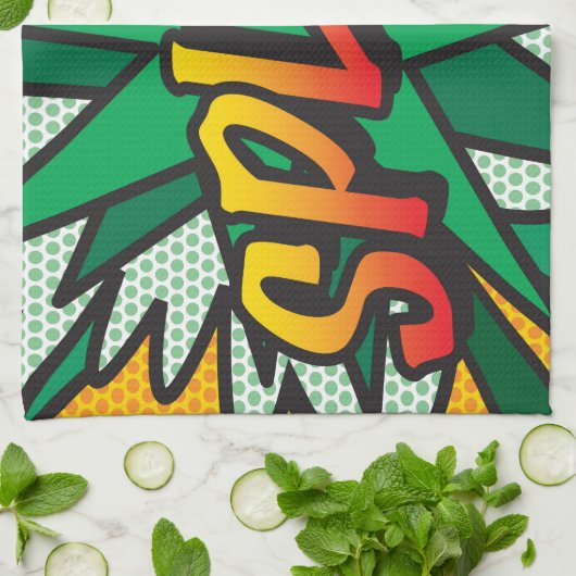 Comic Book Pop PLATSCH Geschirrtuch (Gefaltet)