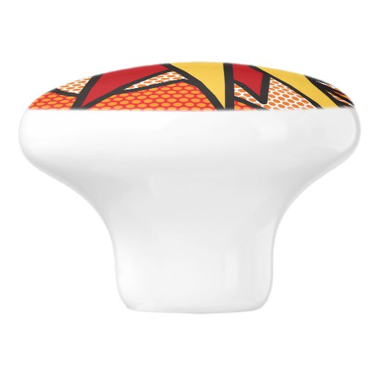 Comic Book POW! Knopf Keramikknauf (Seitenansicht)