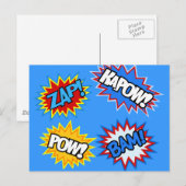 Comic Book Pow! Stürme Postkarte (Vorne/Hinten)