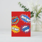 Comic Book Pow! Stürme Postkarte (Stehend Vorderseite)