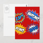Comic Book Pow! Stürme Postkarte (Vorne/Hinten)