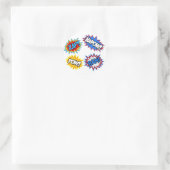 Comic Book Pow! Stürme Runder Aufkleber (Tasche)