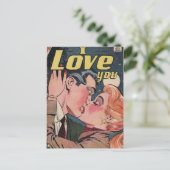 Comic Book Redhead Liebe Postkarte (Stehend Vorderseite)