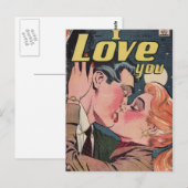 Comic Book Redhead Liebe Postkarte (Vorne/Hinten)