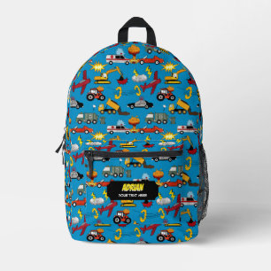 Comic Book Retro-LKW Autos Fahrzeuge Flugzeuge Bedruckter Rucksack