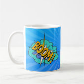 Comic Book Sound Effect: Boom! Aktionsblase Kaffeetasse (Links)