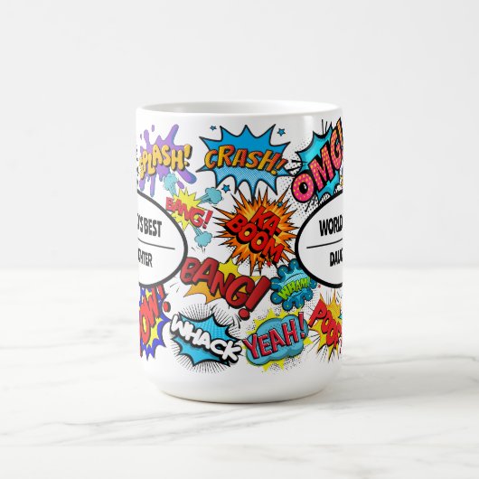 Comic Book Sounds Beste Relation Themed Kaffeetasse (Mittel)