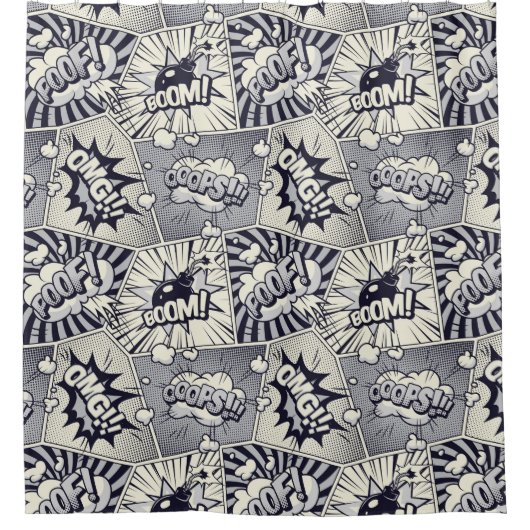 Comic Book Speech Blubble Dusche Vorhang (Vorderseite)