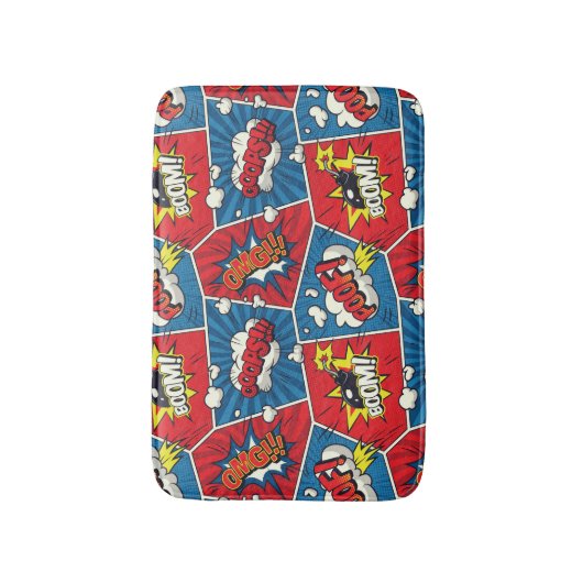 Comic Book Speech Bubble Bath Mat Badematte (Vorderseite Vertikal)