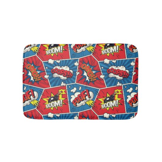Comic Book Speech Bubble Bath Mat Badematte (Vorderseite)