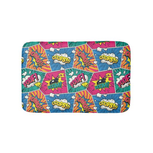 Comic Book Speech Bubble Bath Mat Badematte (Vorderseite)