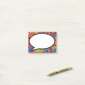 Comic Book Speech Bubble Colorful Post-it Klebezettel (Auf Schreibtisch)