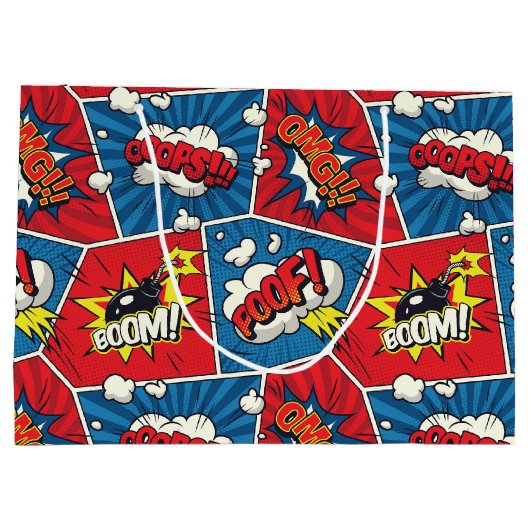 Comic Book Speech Bubble Geschenktasche Große Geschenktüte (Rückseite)