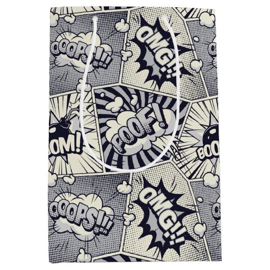 Comic Book Speech Bubble Geschenktasche Mittlere Geschenktüte (Vorderseite)