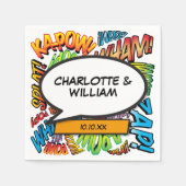 Comic Book Speech Bubble Moderner Spaß Serviette (Vorderseite)