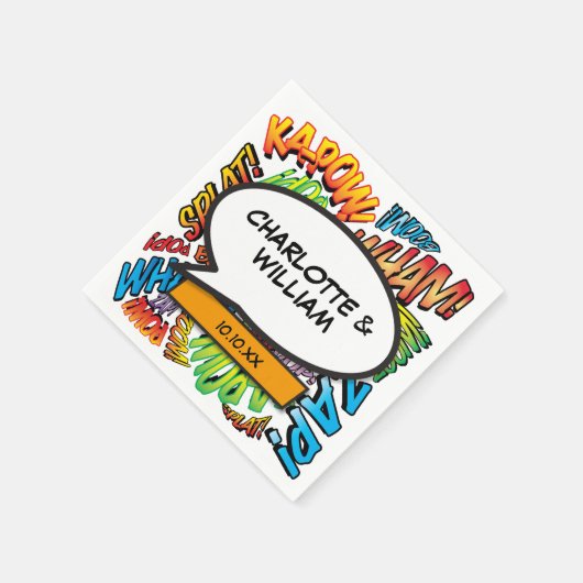 Comic Book Speech Bubble Moderner Spaß Serviette (Ecke)