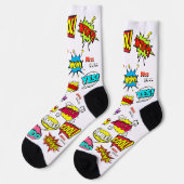 Comic Book Speech Bubble Socks - Lebhaft & spieler Socken (Linkes Detail)