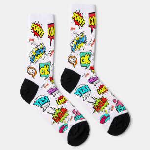 Comic Book Speech Bubble Socks - Lebhaft & spieler Socken