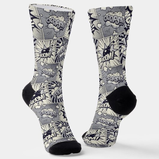 Comic Book Speech Bubble Socks Socken (Gewinkelt)
