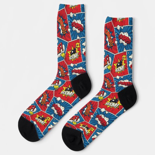 Comic Book Speech Bubble Socks Socken (Linkes Detail)