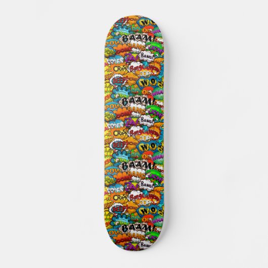 Comic Book Speech Bubbles Skateboard (Vorderseite)