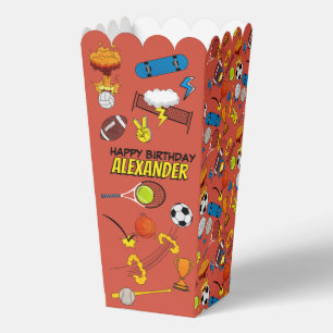 Comic-Book-Sport-Atombälle Geburtstag Popcorn Geschenkschachtel