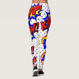 Comic-Book-Sprechblasen in Weiß mit Farbakzenten Leggings
