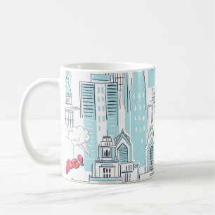 Comic-Book-Stadt: Vintage-Muster Kaffeetasse