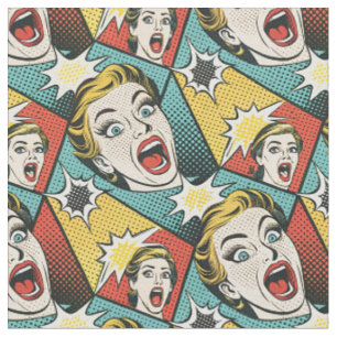 Comic-Book-Stil Retro-Pop-Art-Geometrisches Muster Stoff