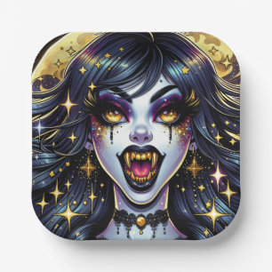 Comic-Book-Stil-Vampir-Halloween-Party Pappteller