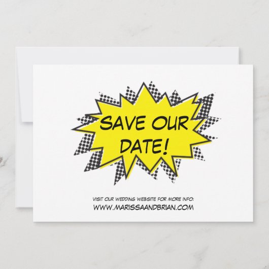 Comic Book Strip Save the Date (Rückseite)