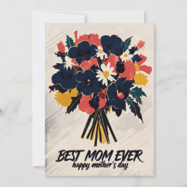 Comic Book Style Floral Bouquet Mütter Tageskarte Einladung