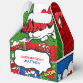 Comic Book Style Kindergeburtstag Party Geschenkschachtel (Rückseite)