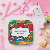 Comic Book Style Kindergeburtstag Party Pappteller (Party)