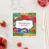 Comic Book Style Kindergeburtstag Party Serviette (Beispiel)