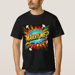 Comic Book Style Marry Me Mens Tshirt