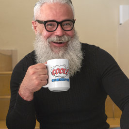 Comic Book Style Muster Cool Großvater Weiß Kaffeetasse
