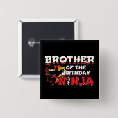 Comic Book Style Party Bruder von Birthday Ninja Button (Vorne & Hinten)
