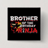 Comic Book Style Party Bruder von Birthday Ninja Button (Vorderseite)