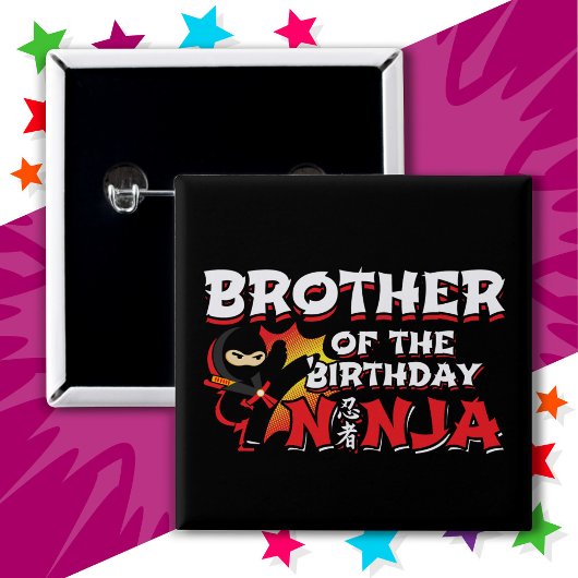 Comic Book Style Party Bruder von Birthday Ninja Button
