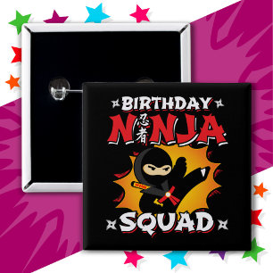 Comic Book Style Party Spaß Geburtstag Ninja Squad Button