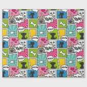 Comic Book Style Pet Muster Geschenkpapier (Flach)