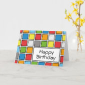 Comic Book Style Squares Card Karte (Gelbe Blume)