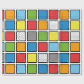 Comic Book Style Squares Geschenkpapier (Flach)